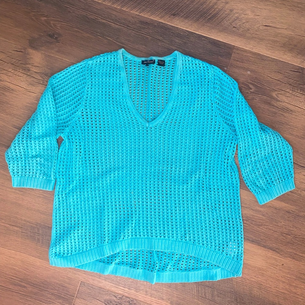 ❤️ 3/$20 Sale ❤️ Lovely Turquoise Open Knit Sweater